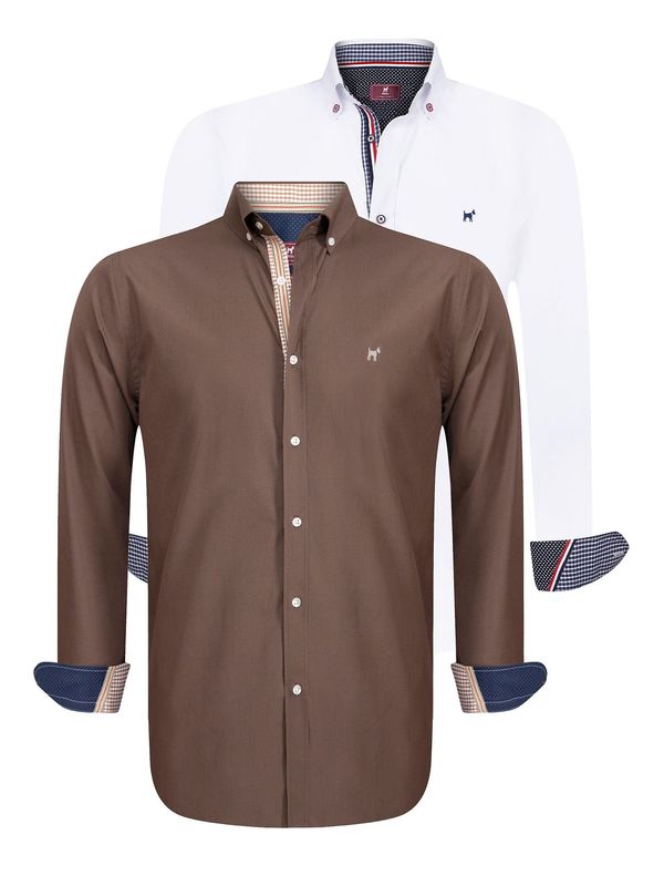 Williot Williot Košulja  smeđa / bijela