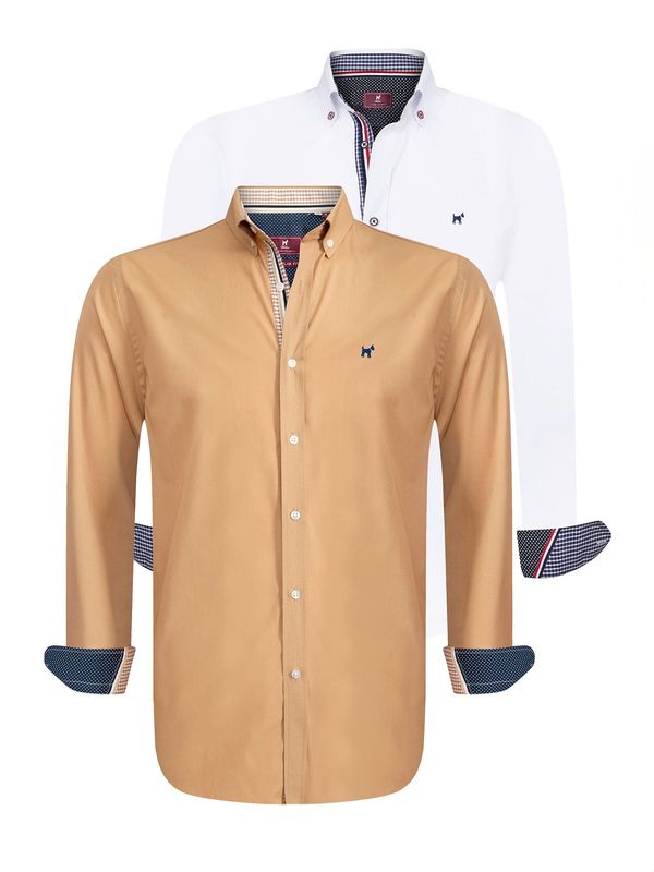 Williot Williot Košulja  smeđa / bijela