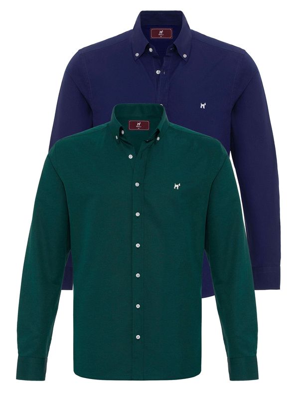 Williot Williot Košulja  tamno plava / zelena / bijela