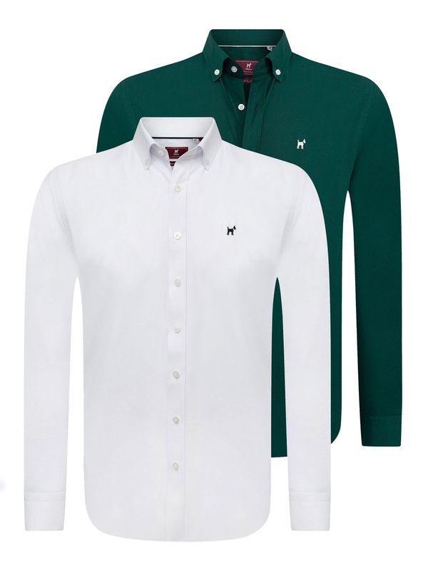 Williot Williot Košulja  tamno zelena / bijela