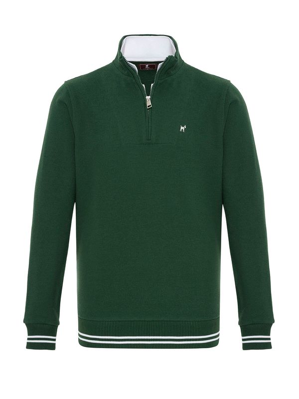 Williot Williot Pulover 'ARMANIE'  tamno zelena / bijela