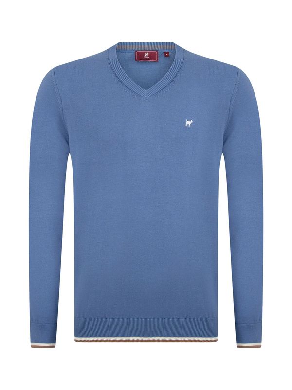 Williot Williot Pulover  plava / smeđa / bijela