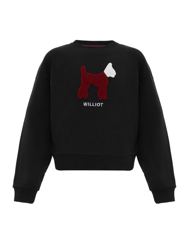 Williot Williot Sweater majica  burgund / crna / bijela