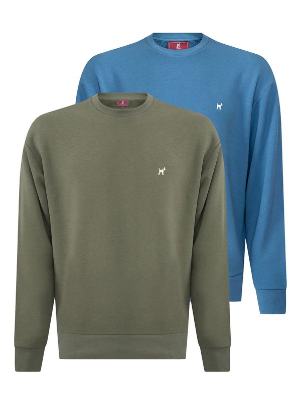 Williot Williot Sweater majica  plava / zelena / bijela