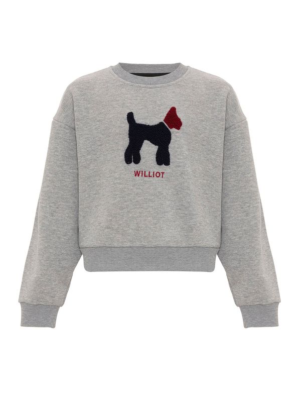 Williot Williot Sweater majica  siva / burgund / crna