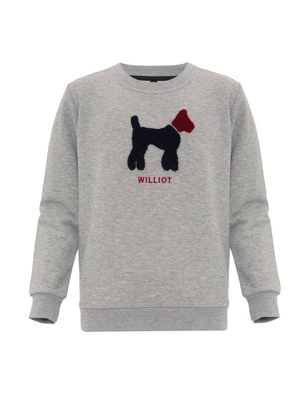 Williot Williot Sweater majica  siva / crvena / crna
