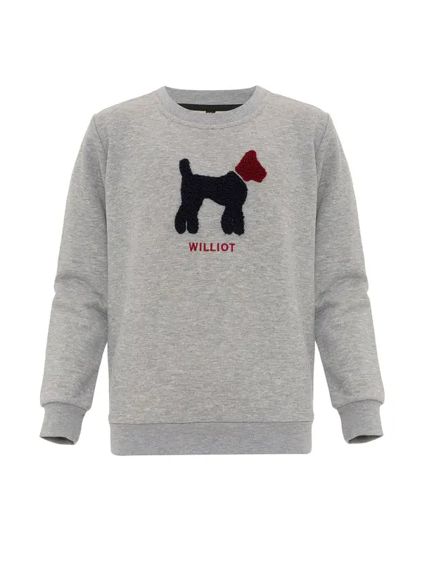 Williot Williot Sweater majica  siva / crvena / crna