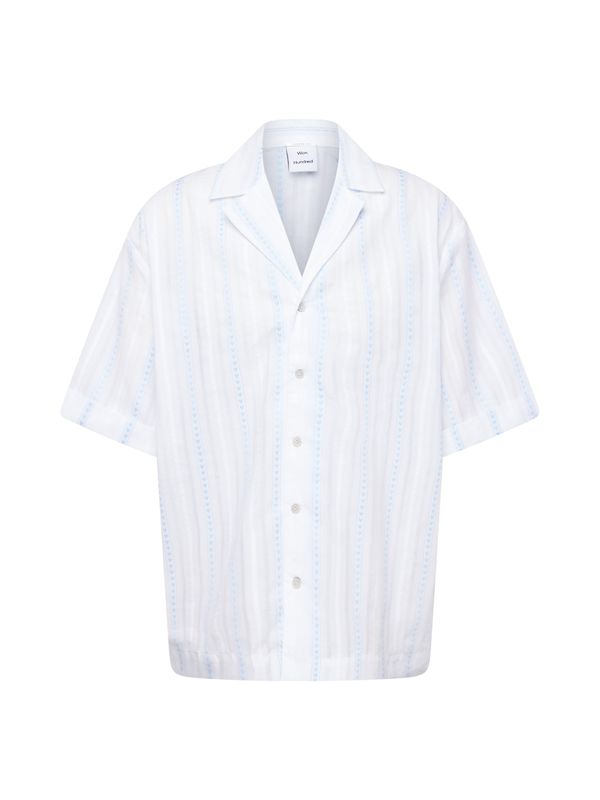 Won Hundred Won Hundred Košulja 'Desmond Hearts'  pastelno plava / bijela