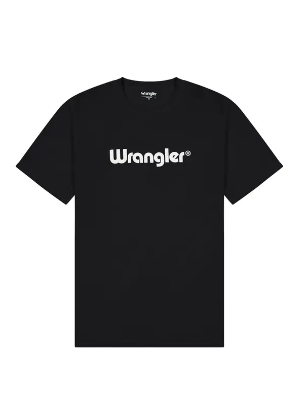 WRANGLER WRANGLER Majica 'LOGO TEE'  crna / bijela