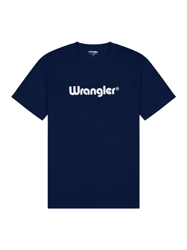 WRANGLER WRANGLER Majica 'LOGO TEE'  morsko plava / bijela