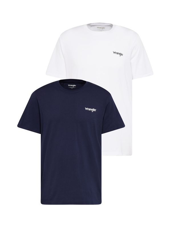 WRANGLER WRANGLER Majica 'SIGN OFF'  mornarsko plava / bijela