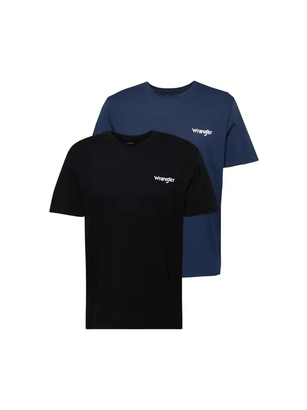 WRANGLER WRANGLER Majica 'SIGN OFF'  morsko plava / crna