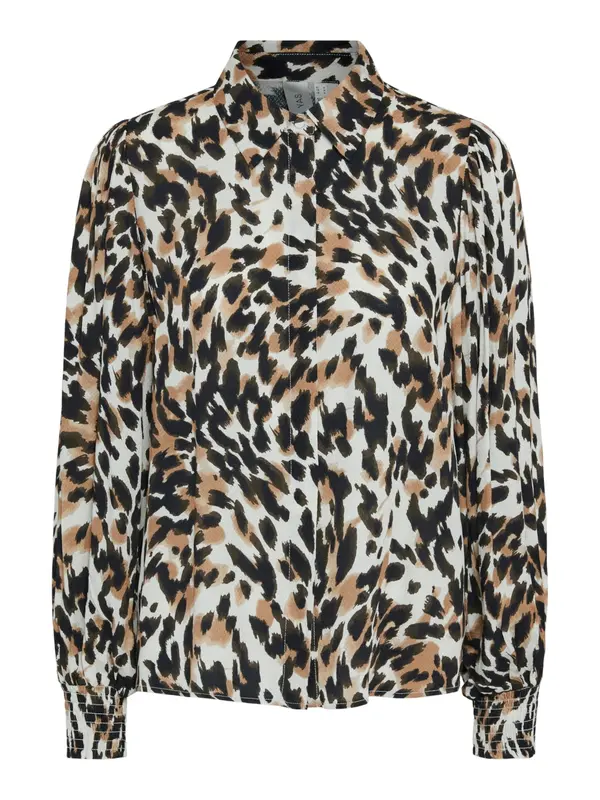 YAS YAS Bluza 'YASALIRA'  svijetlosmeđa / crna / bijela