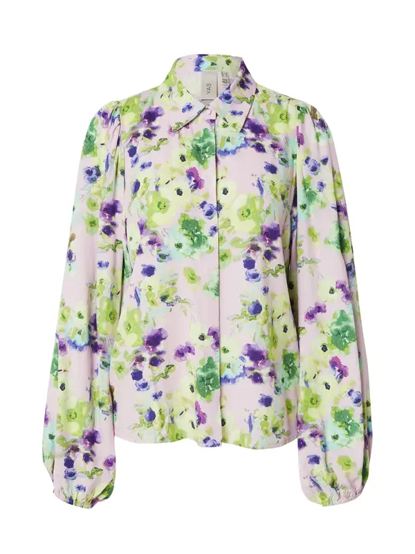 YAS YAS Bluza 'YASAsina'  nebesko plava / svijetlozelena / pastelno ljubičasta / tamno ljubičasta