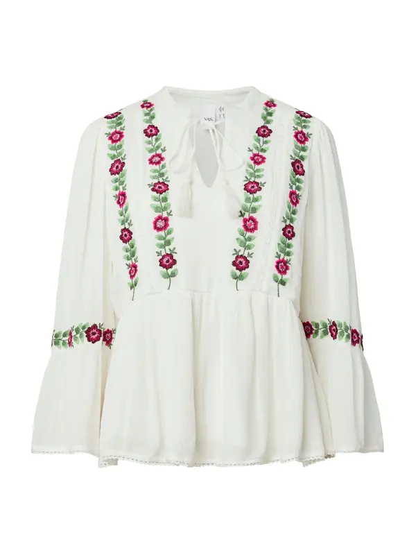 YAS YAS Bluza 'YASChella'  svijetlozelena / roza / tamno crvena / bijela