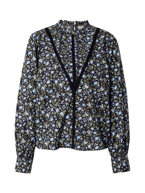 YAS YAS Bluza 'YASMILUMA'  kraljevsko plava / maslinasta / crna / bijela