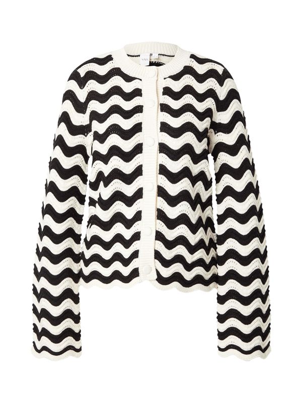 YAS YAS Kardigan 'YASBERTHA'  ecru/prljavo bijela / crna
