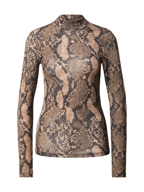 YAS YAS Majica 'YASWOOLA'  zeleno smeđa / brokat / crna