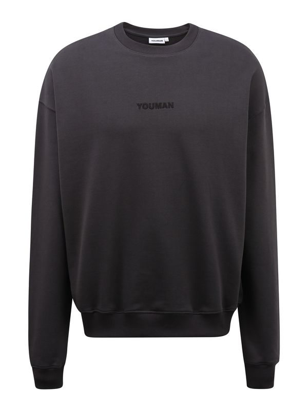 Youman Youman Sweater majica 'Casper'  antracit siva / tamo siva