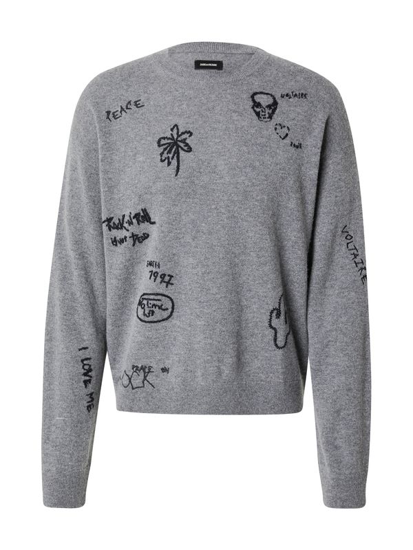 Zadig & Voltaire Zadig & Voltaire Pulover 'MARKO'  siva melange / crna