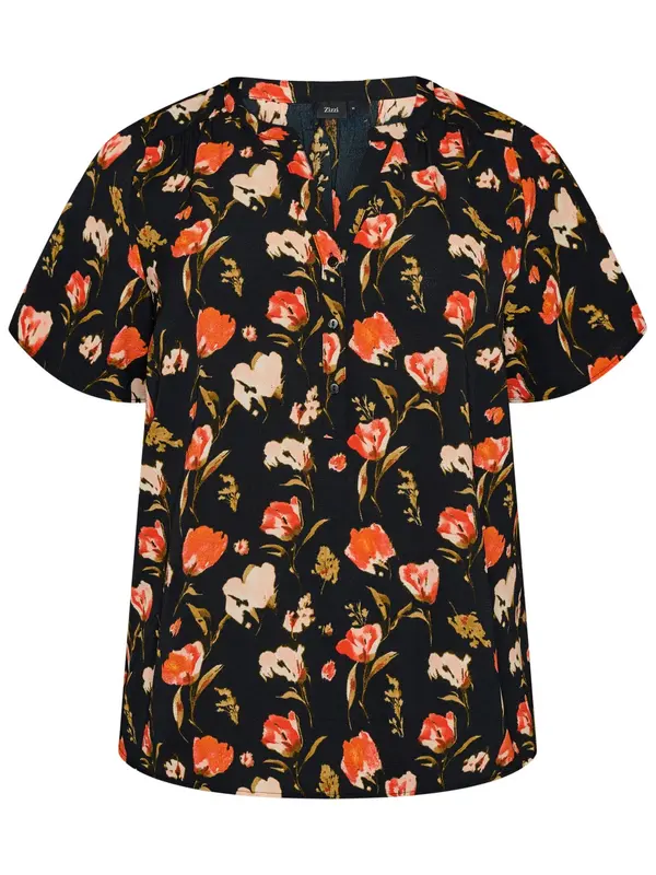 Zizzi Zizzi Bluza 'Caanni'  bež / maslinasta / narančasta / crna