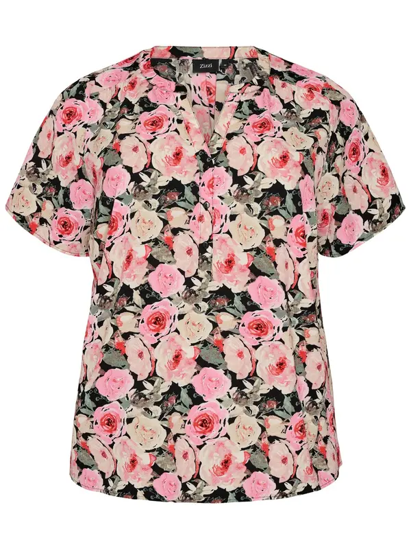Zizzi Zizzi Bluza 'Caanni'  bež / roza / svijetloroza / crna