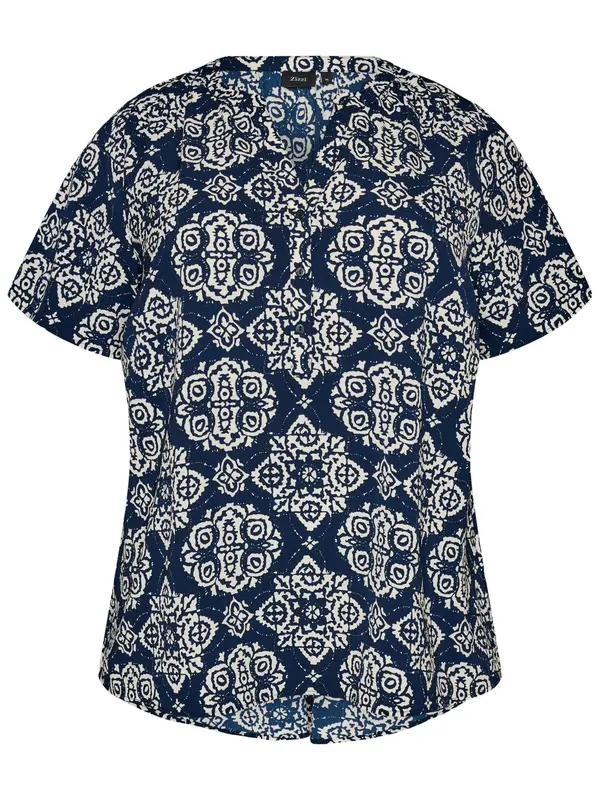 Zizzi Zizzi Bluza 'Caanni'  mornarsko plava / prljavo bijela