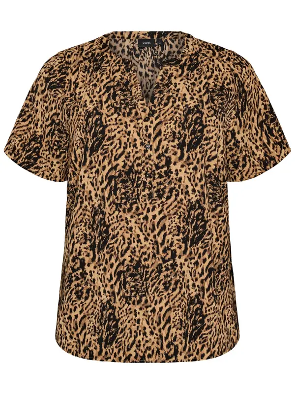 Zizzi Zizzi Bluza 'Caanni'  smeđa / crna
