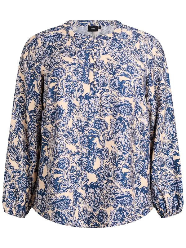 Zizzi Zizzi Bluza 'Caava'  bež / plava