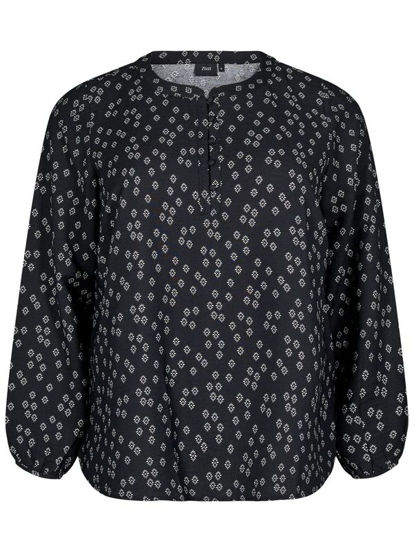 Zizzi Zizzi Bluza 'Caava'  crna / bijela