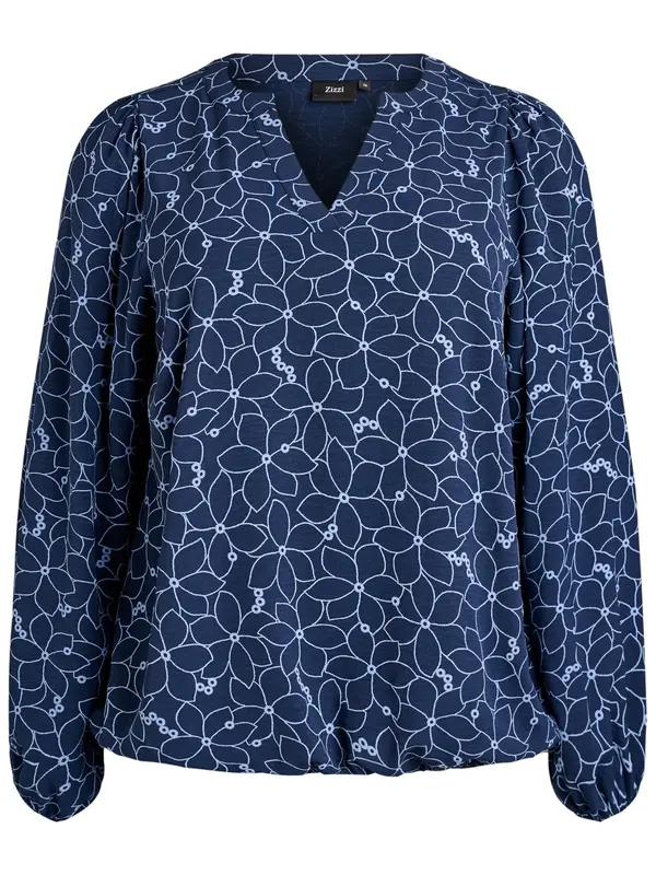 Zizzi Zizzi Bluza 'Cabine'  mornarsko plava / bijela