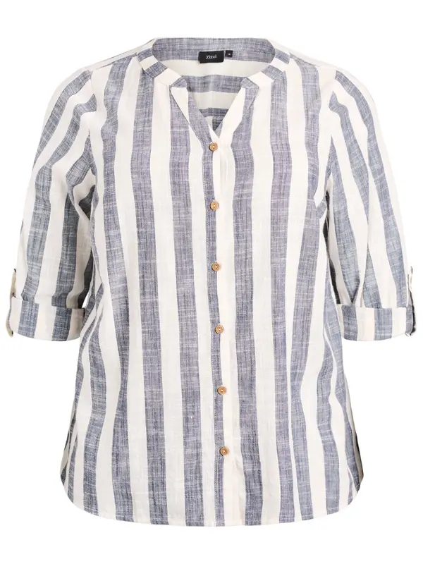 Zizzi Zizzi Bluza 'Cannana'  sivkasto plava / bijela
