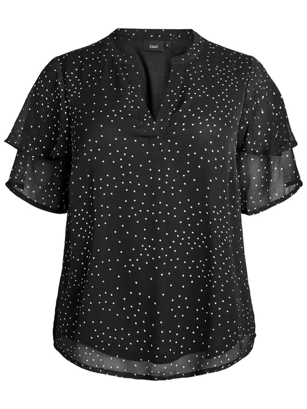 Zizzi Zizzi Bluza 'Doru'  crna / bijela