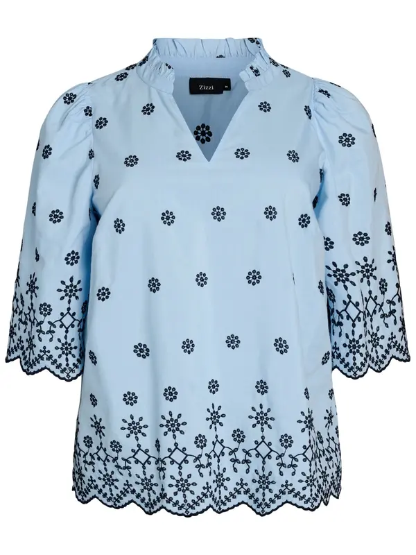 Zizzi Zizzi Bluza 'Eviola'  svijetloplava / tamno plava