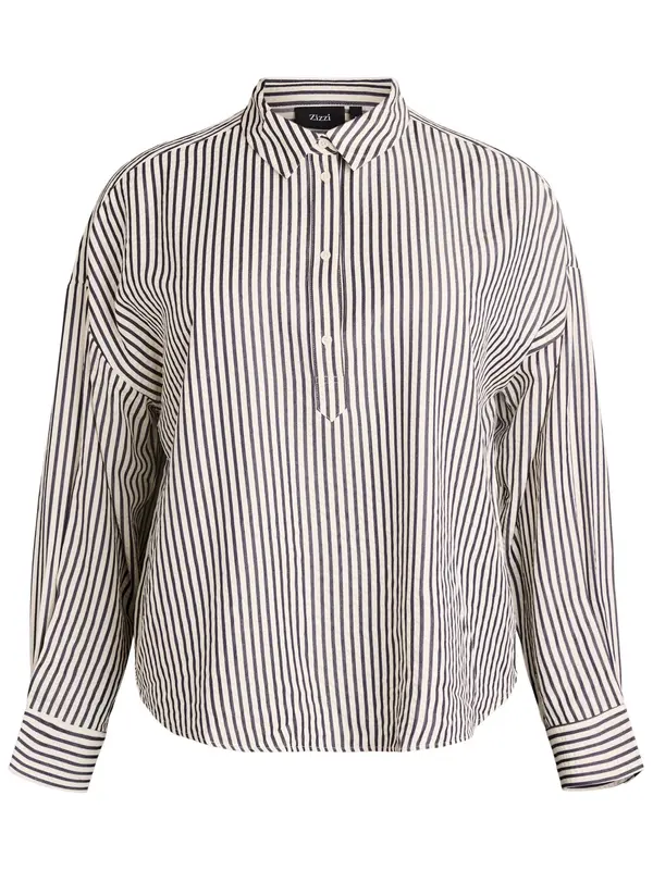 Zizzi Zizzi Bluza 'Manavas'  crna / bijela