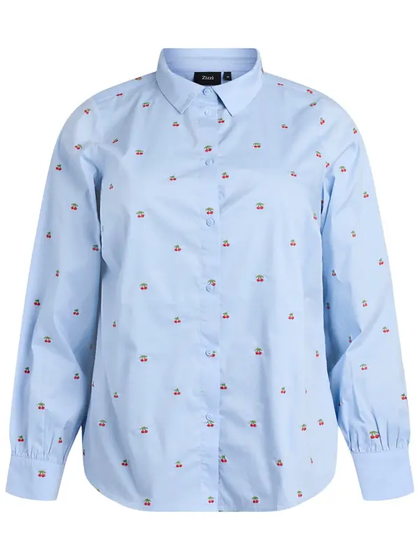 Zizzi Zizzi Bluza 'Mcherry'  svijetloplava / zelena / crvena