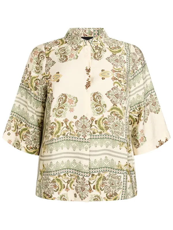 Zizzi Zizzi Bluza 'Mestea'  bež / smeđa / pastelno zelena
