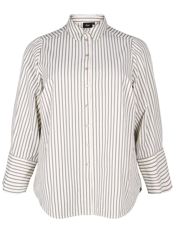 Zizzi Zizzi Bluza 'MSILLE'  siva / bijela