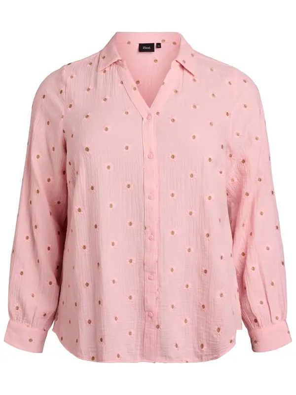 Zizzi Zizzi Bluza 'Viva'  svijetlosmeđa / roza