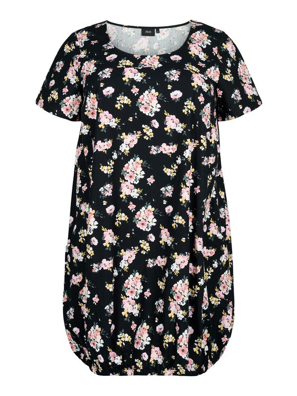 Zizzi Zizzi Haljina 'JEASY'  žuta / roza / crna / bijela