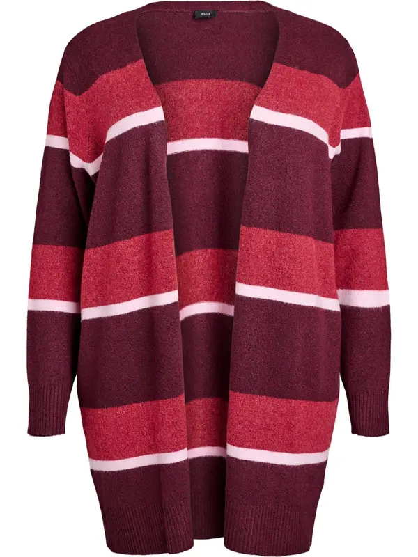 Zizzi Zizzi Kardigan 'Sunny'  crvena / bordo / bijela