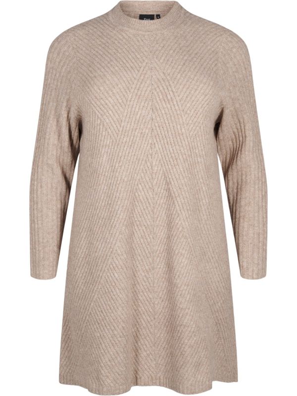 Zizzi Zizzi Pletena haljina  taupe siva