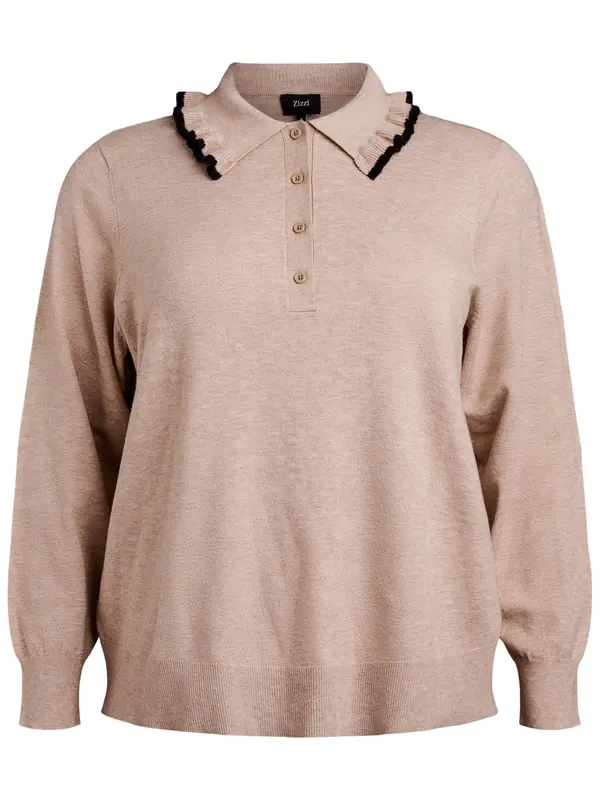Zizzi Zizzi Pulover 'MELLA'  taupe siva