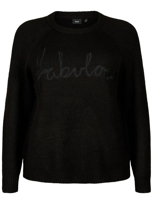 Zizzi Zizzi Pulover 'MFABULOUS'  crna