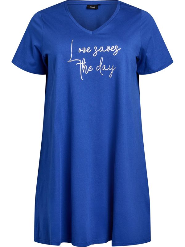 Zizzi Zizzi Spavaćica košulja 'Malba'  tamno plava / srebro