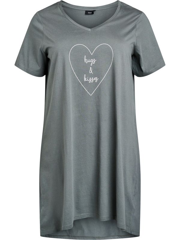 Zizzi Zizzi Spavaćica košulja 'MALBA'  zelena / bijela