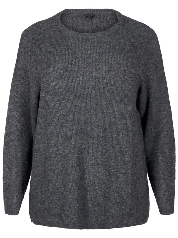 Zizzi Zizzi Sweater majica 'Camaya'  tamo siva