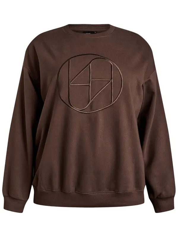 Zizzi Zizzi Sweater majica 'Mrikke'  tamno smeđa
