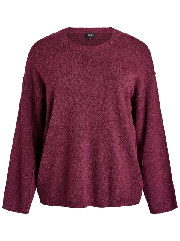 Zizzi Zizzi Sweater majica 'Mvista'  bordo