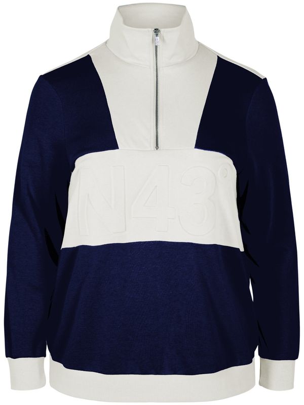 Zizzi Zizzi Sweater majica  noćno plava / prljavo bijela